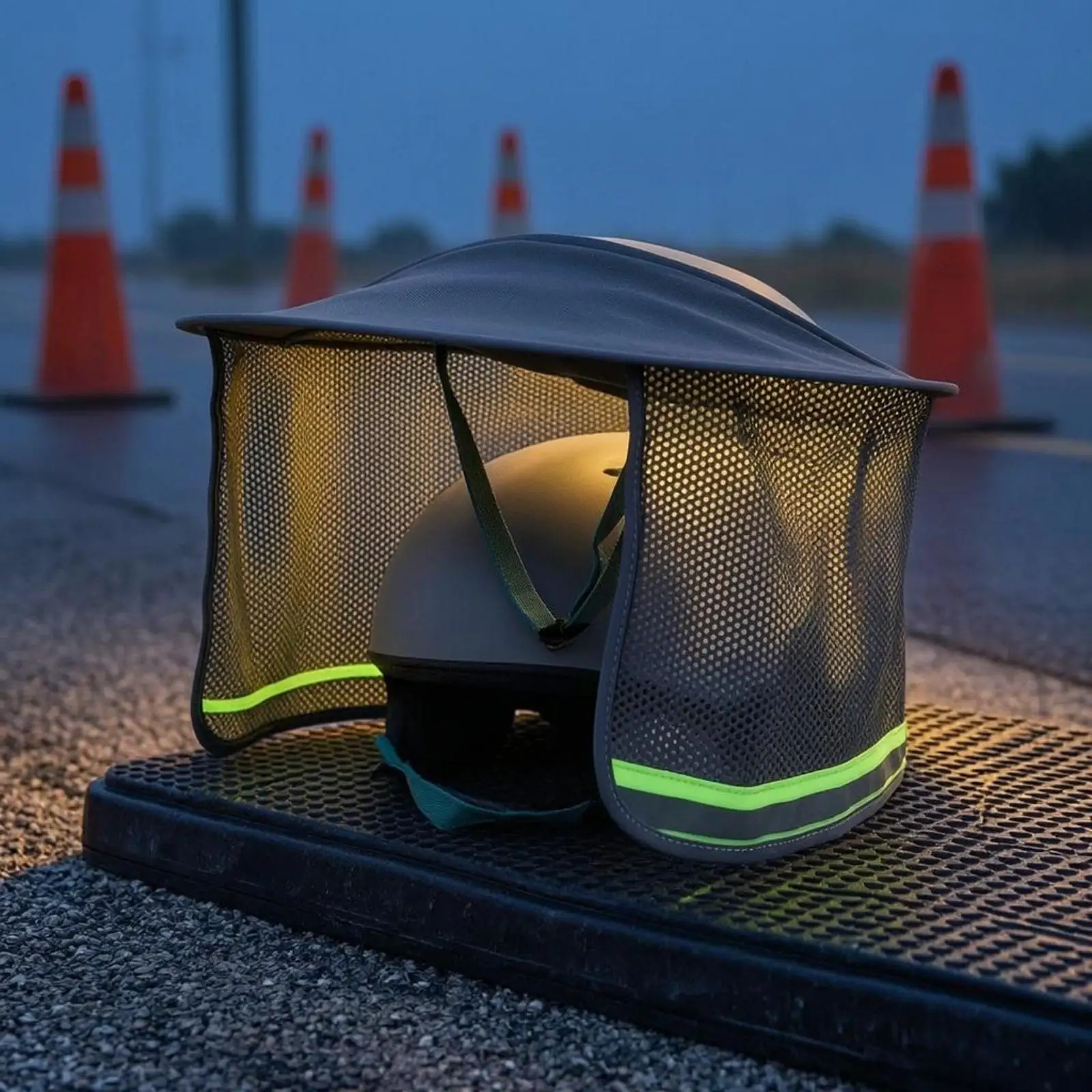 Safety Helmet Shade Foldable Mesh Helmet Sun Shade Hard Hat Sun Cover Ventilated Lightweight