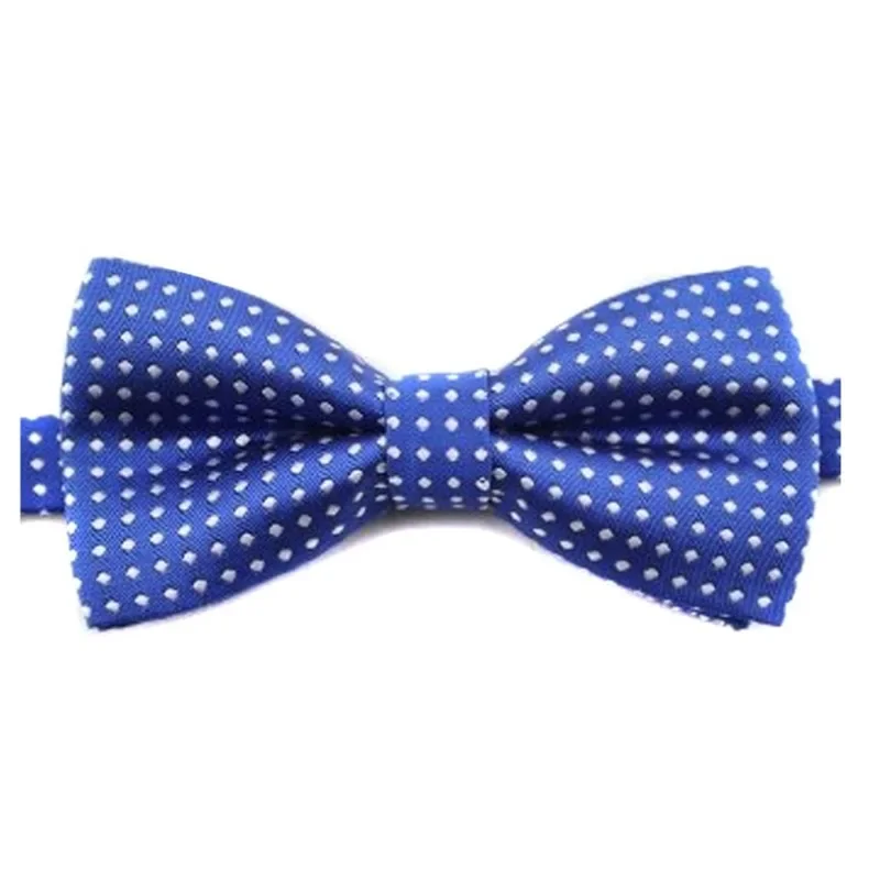 เด็กแฟชั่นอย่างเป็นทางการโพลีเอสเตอร์ Bow Tie เด็กคลาสสิก Dot Bowties ผีเสื้อที่มีสีสันงานแต่งงานสัตว์เลี้ยง Bowtie Tuxedo Baby Ties