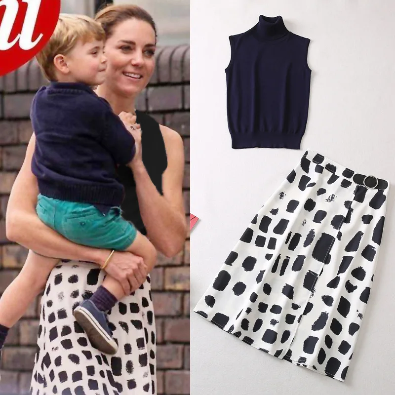Women's Kate Princess Spots Print Skirt, Vintage Designer Skirt, Spain