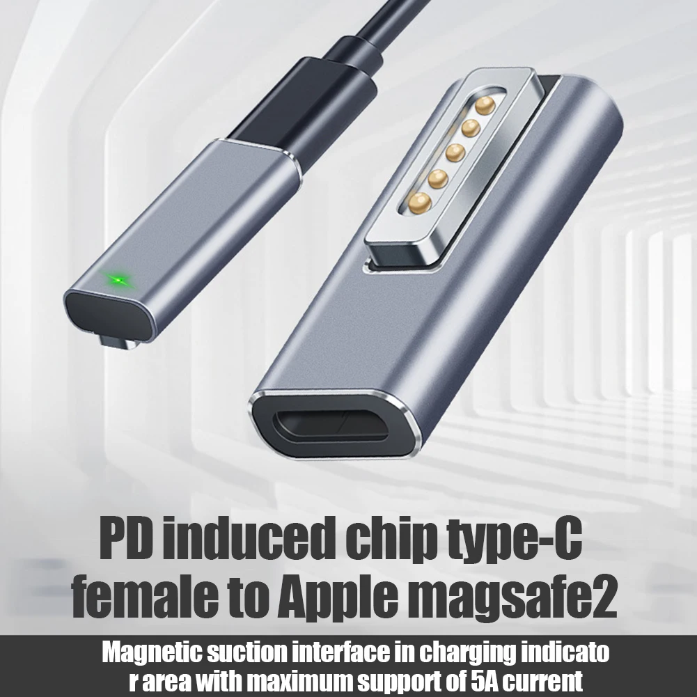 Imagem -02 - tipo c Magnético Usb pd Adaptador para Apple Magsafe Magsafe Macbook Pro Usb c Fêmea Carregamento Rápido Ímã Plug Conversor