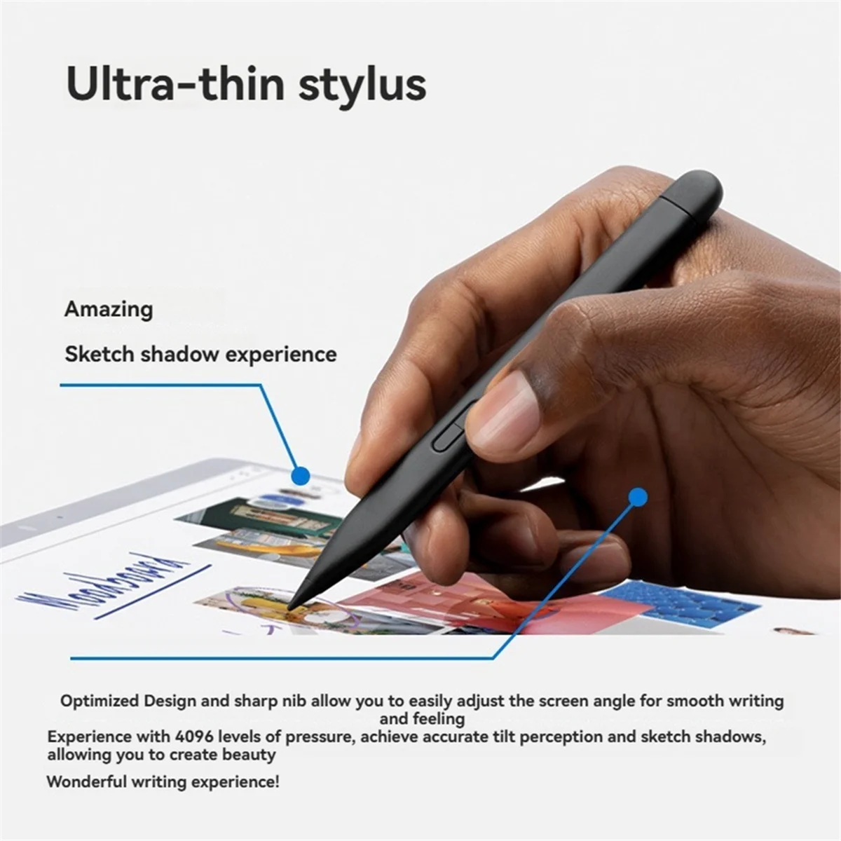 قلم SMIEA لجهاز Surface Pro 8، 9,4096 Levels Mpp 2.0 قلم رصاص نحيف رفض اليد لأجهزة الكمبيوتر المحمول Studio 2، ASUS، HP