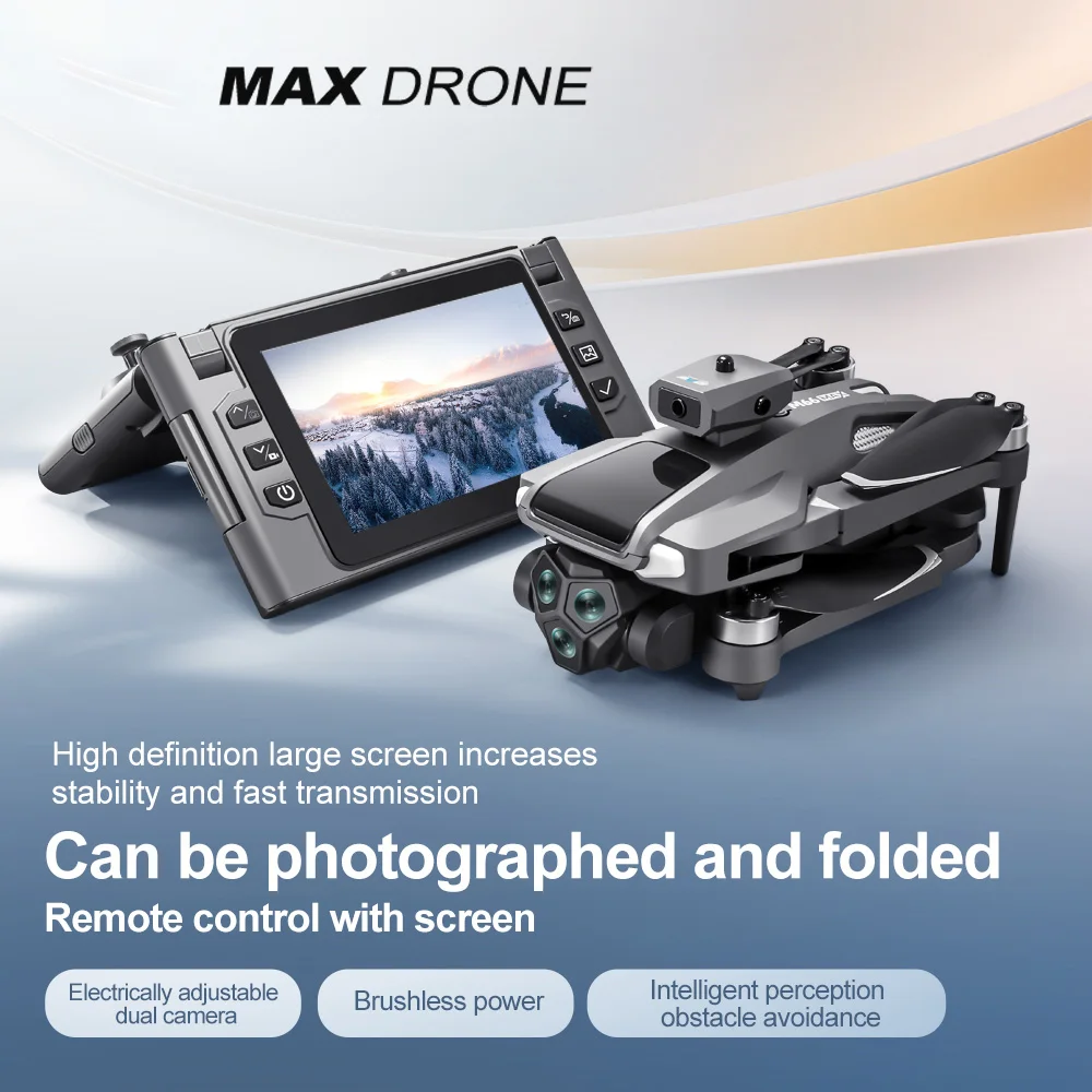 Drone FPV Layar 4.3 dengan Kamera 4K Penghindar Rintangan RC Quadcopter Fotografi Udara Mainan Remote Control Drone 8K Profesional