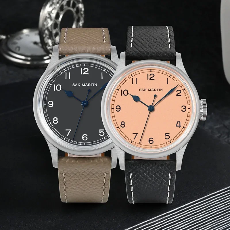 

San Martin SN0105 Vintage Watch NH35 Movement Nylon Strap 100M Waterproof 100M 38.5mm Simple Fashion Pilot Men Watches