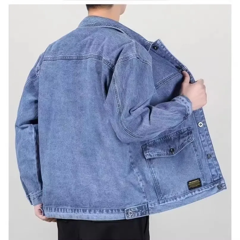 

Мужская рабочая одежда Jaet, джинсовое повседневное джинсовое пальто с несколькими карманами, осень-зима, винтажное джинсовое пальто большого размера Haome для молодежи