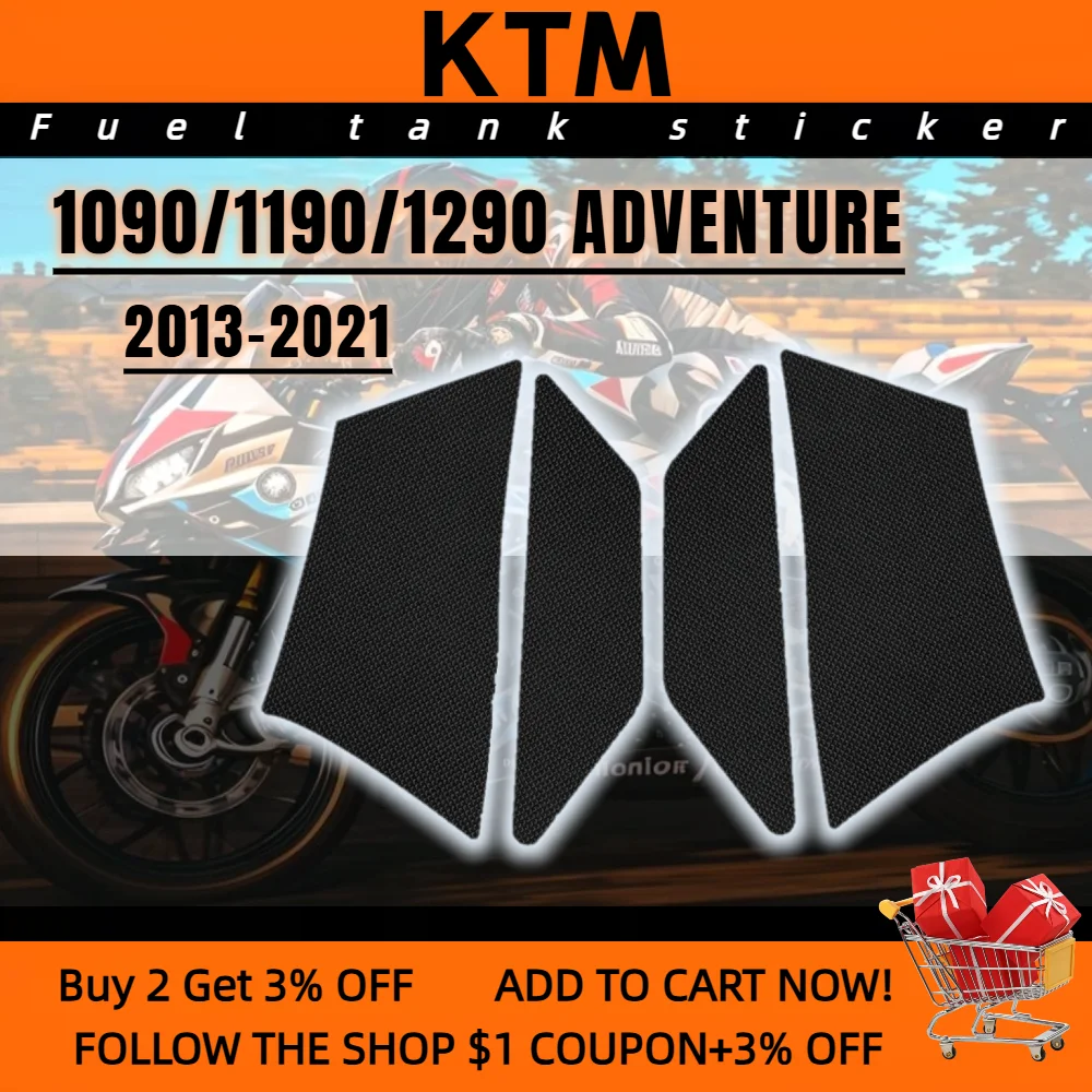 For KTM 1090/1190/1290 ADVENTURE 2013-2021 Tank pad motorcycle Side Fuel tank pad Protector Stickers Knee Grip Traction Pad