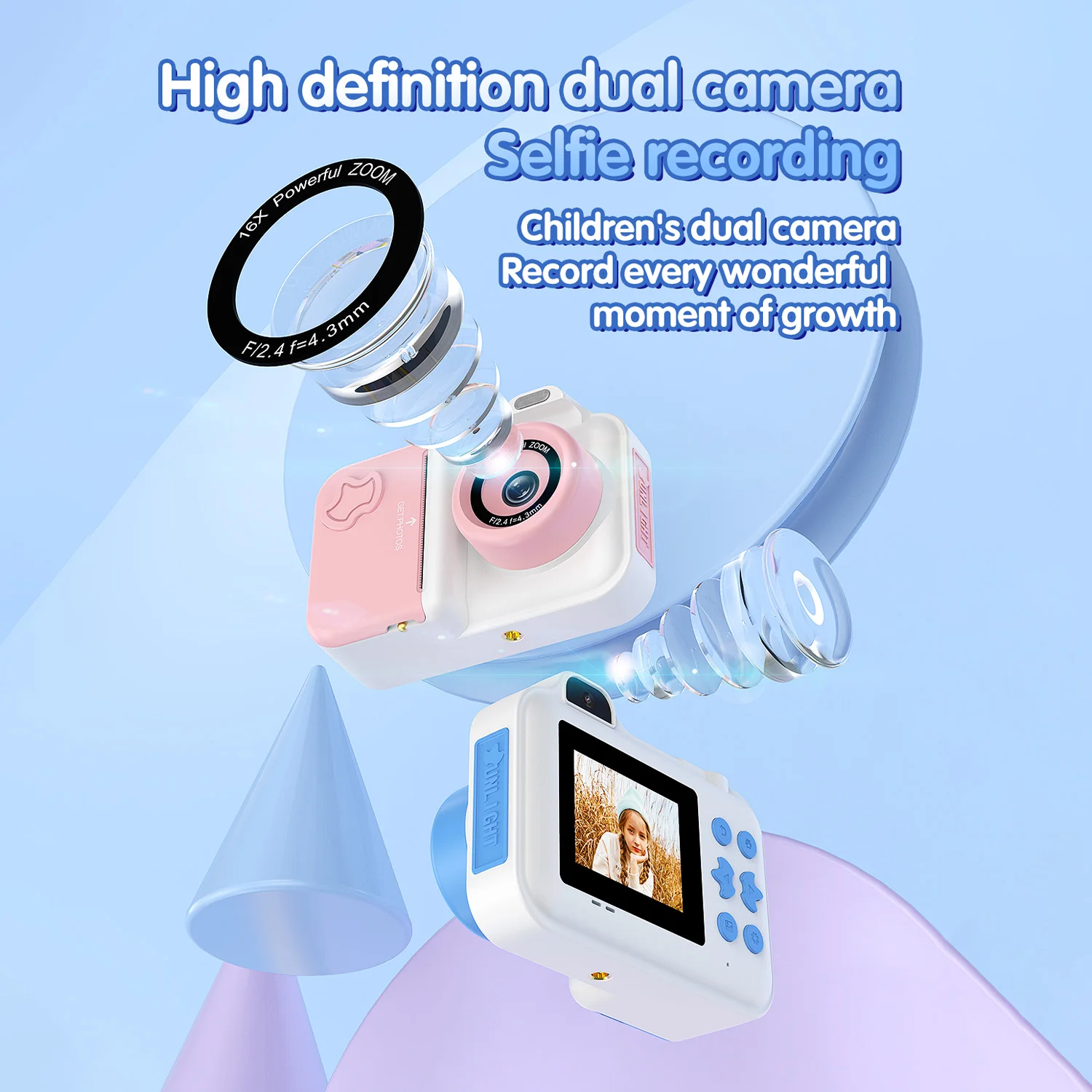 Caméra vidéo à impression instantanée pour enfants, papier thermique, appareil photo numérique avec autocollant, stylo à documents, carte TF 32G, jouets pour enfants