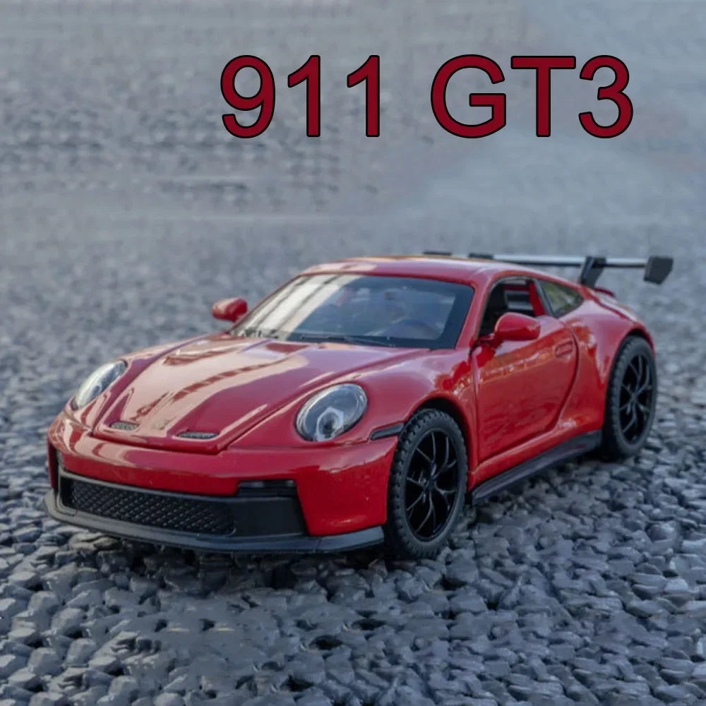 1:32 Porsche 911 GT3 Cars Models Alloy Diecast Toys Light Sound Supercar Wheel Pull Back Miniature Sports Car Child Adult Gifts