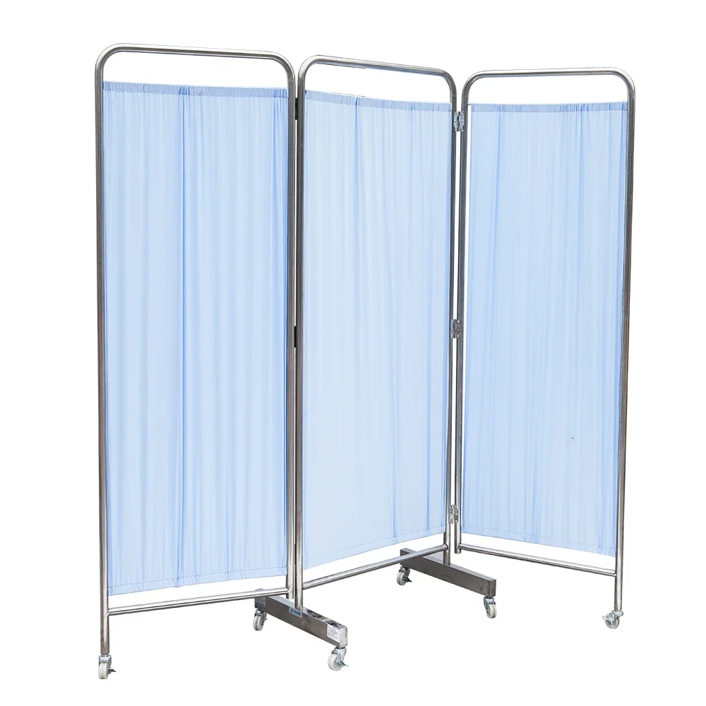 High Quality Stainless Steel Nursing Room Foldable Patient Ward Screen Hospital Clinic Movable Screen