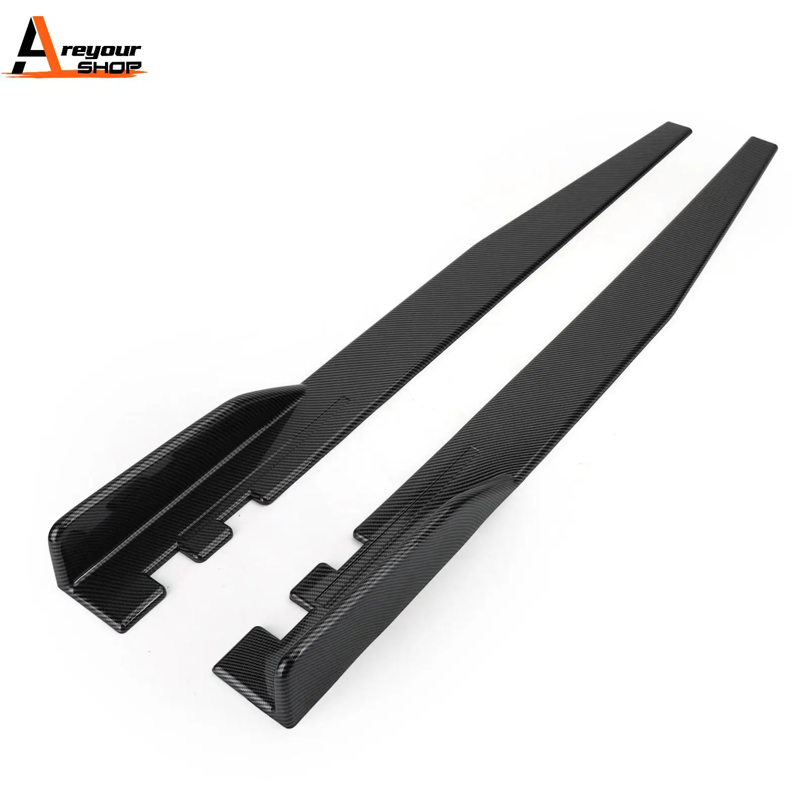 Areyourshop Pair 120cm Car Side Skirts Rocker Splitters Diffuser Winglet Wings For Mitsubishi For Subaru For Mazda For Ford Auto