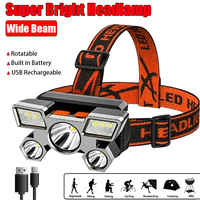 Super Bright Rechargeable Led Head Flashlight Built in 18650 Battery Headlamp Outdoor Camping Fishing Adventure Front Lanterns