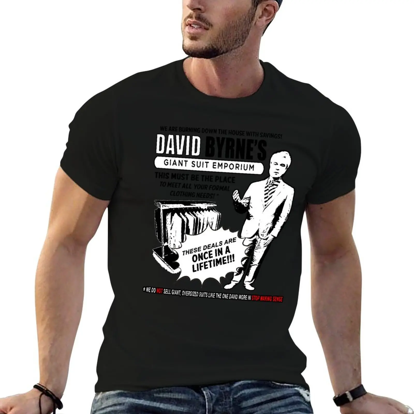 

David Byrne's Giant Suit Emporium T-Shirt cotton t shirt pack man t shirt summer T-Shirt