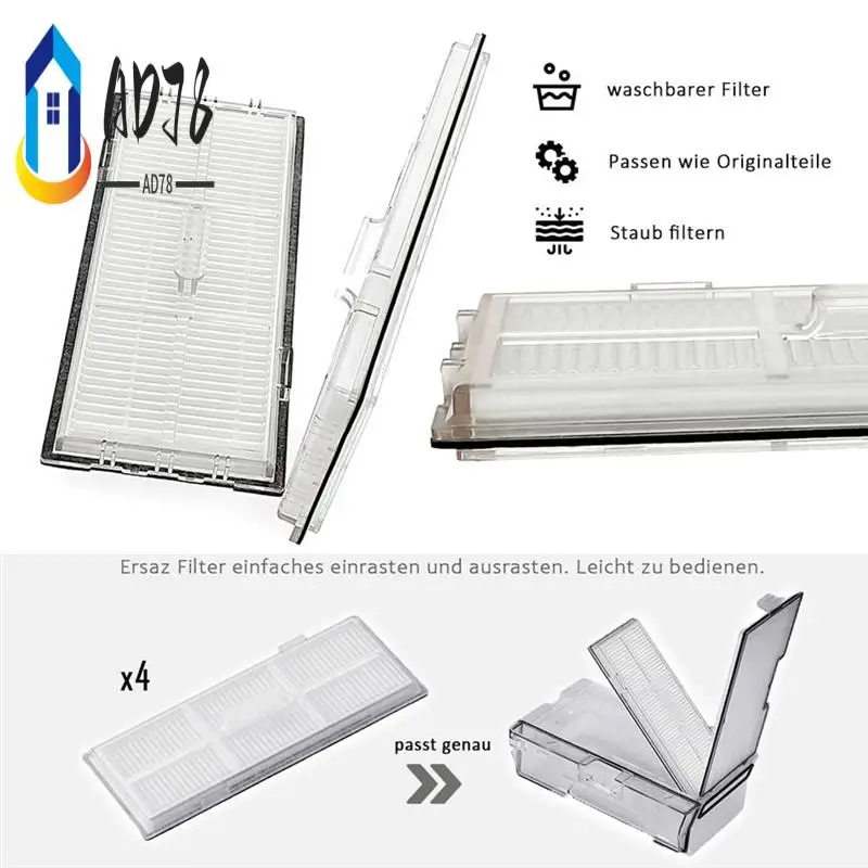 

AD78-Mop Cloths Dust Bags Accessories For Roborock S8 S8 Pro Ultra S8+Spare Parts Duoroller Main Side Brushes