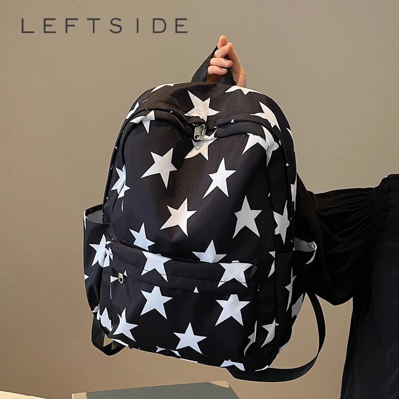 

LEFTSIDE Women's Cloth Backpacks 2025 New in Fashion Summer Star Backpack for Teens​​ Girls School Bag Cute Travel Back Pack