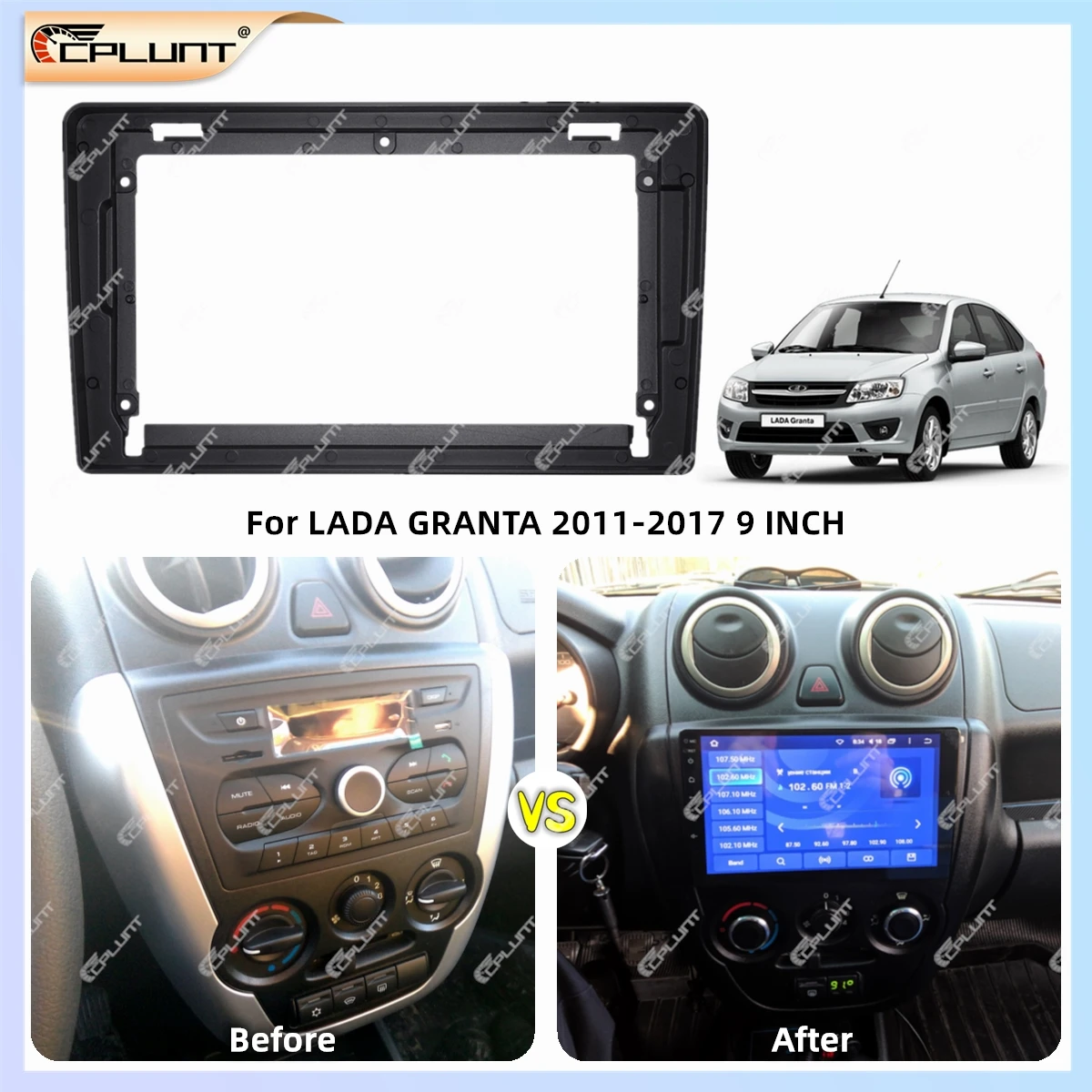 Tesla Screen 9 INCH Dash Mount Kit for LADA GRANTA 2011-2017 Car DVD radio modified surface frame Android Player frame