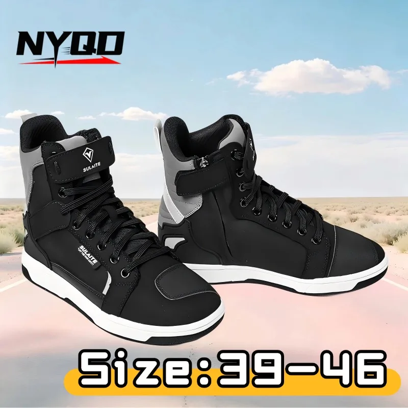 

Motorcycle Riding Shoes Summer Breathable High-top Anti-fall Knight Boots Four Seasons Casual Outdoor Moto Racing Boots
