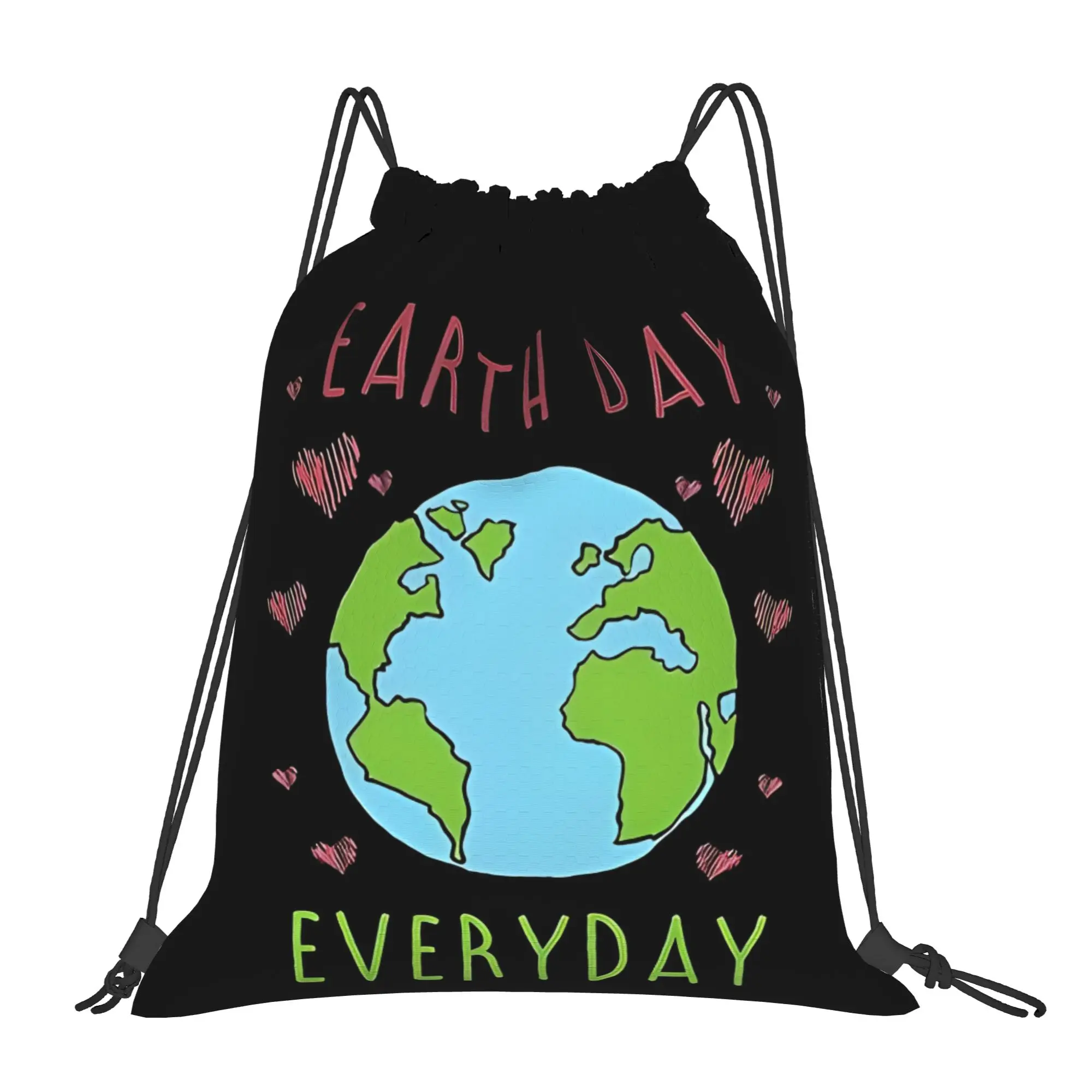 Earth Day Everyday Recycle  Drawstring Bags Sports Unisex Storage Organize Bundle Pocket Rope Bag
