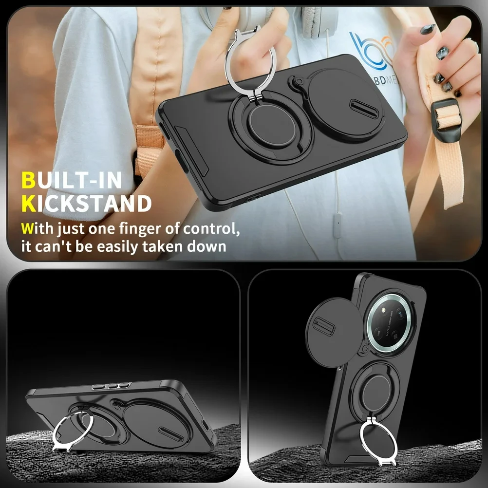 For Honor Mgaic 7 Lite X9C Case Armor Slide Camera Lens Protection Phone Case For Redmy Note14 Note14pro Plus 5G Back Cover - Image 3