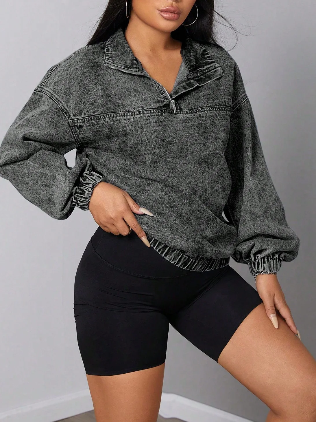 Women's Loose Fitting Pullover Casual Denim Jacket Shirt Autumn Trend 2026 Fashionable Clothing