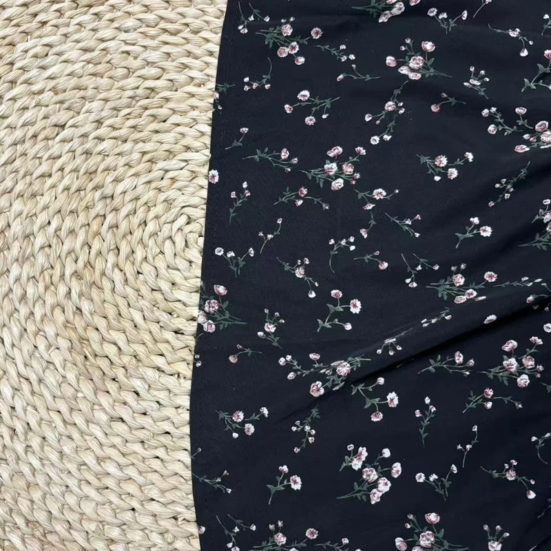 Women's Black Floral Wide-Leg Pants High-Waisted Flowy Loose Long Trousers for Summer Beach Vacation Casual Daily Wear