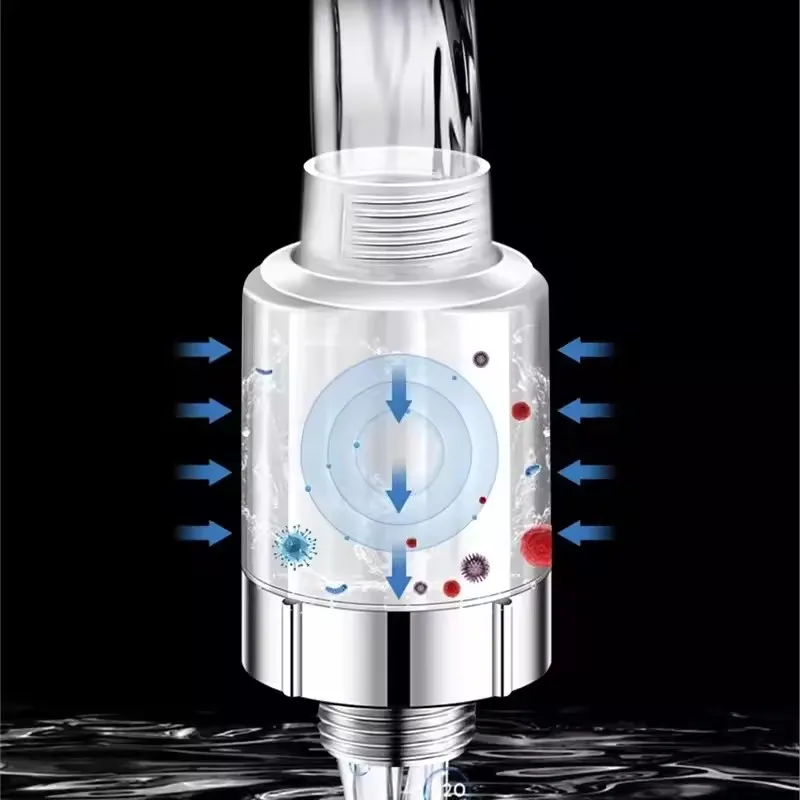6 Modes Adjustable Filter Purified Water Bathroom Shower Head 23CM Pressure Boosting Showerhead High Pressure Large Flow Sprayer view 2