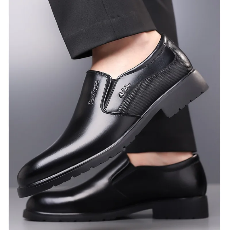 British Big Size 35-50 Men\'s Dress Shoes Spring Autumn New Designer Leather Shoes Men Fashion Black Business Casual Loafers Male