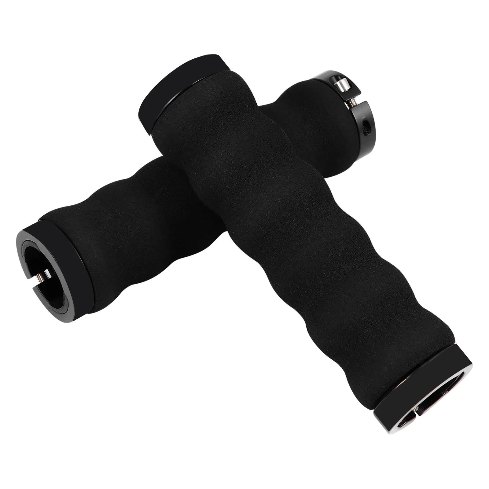 

2pcs Shockproof NonSlip Ergonomic Rubber Hard Plastic Bike Handlebar Grip Covers Plug Fit Mountain Road Bikes Cycling Gifts