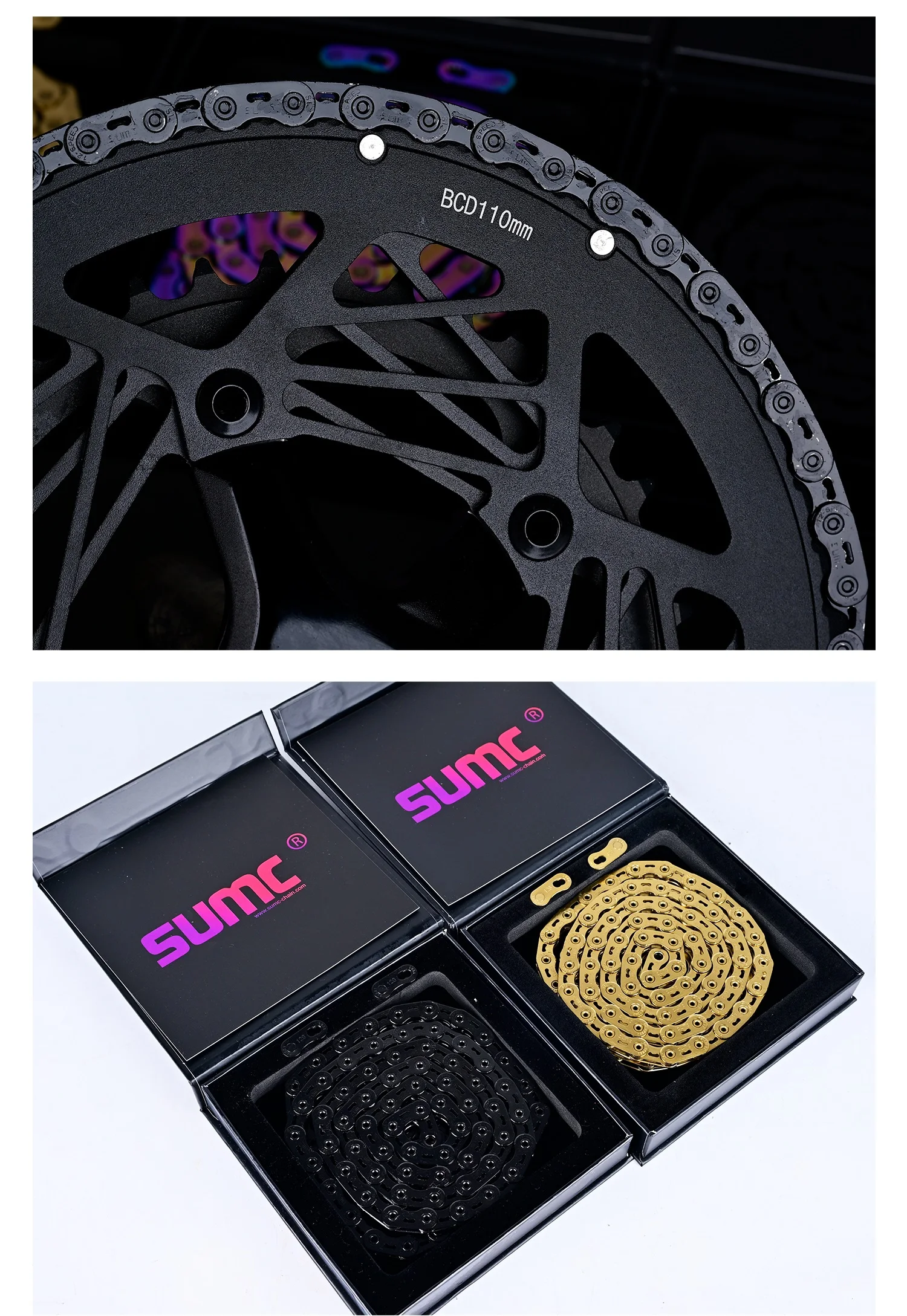 SUMC 12-fach Fahrradkette SL (Vollhohl) & EL (Halbhohl) 12s 126L Ultraleicht für MTB/Rennrad kompatibel mit Shimano/SRAM – Detail 17