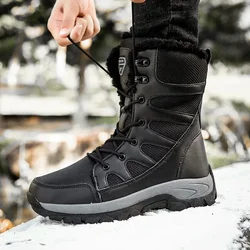 Winter Men Boots 2023 Warm Platform Snow Boots for Men Outdoor Black High Hiking Shoes Ankle Men Outdoor Boots Hombre