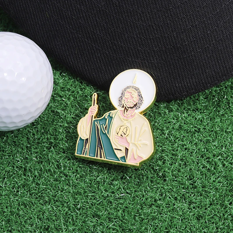 Saint Jude Thaddeus Golf Hat Clip Alloy Metal Magnetic Golf Ball Markers Accessories Jewelry Baseball Cap Brim Clips for Gift