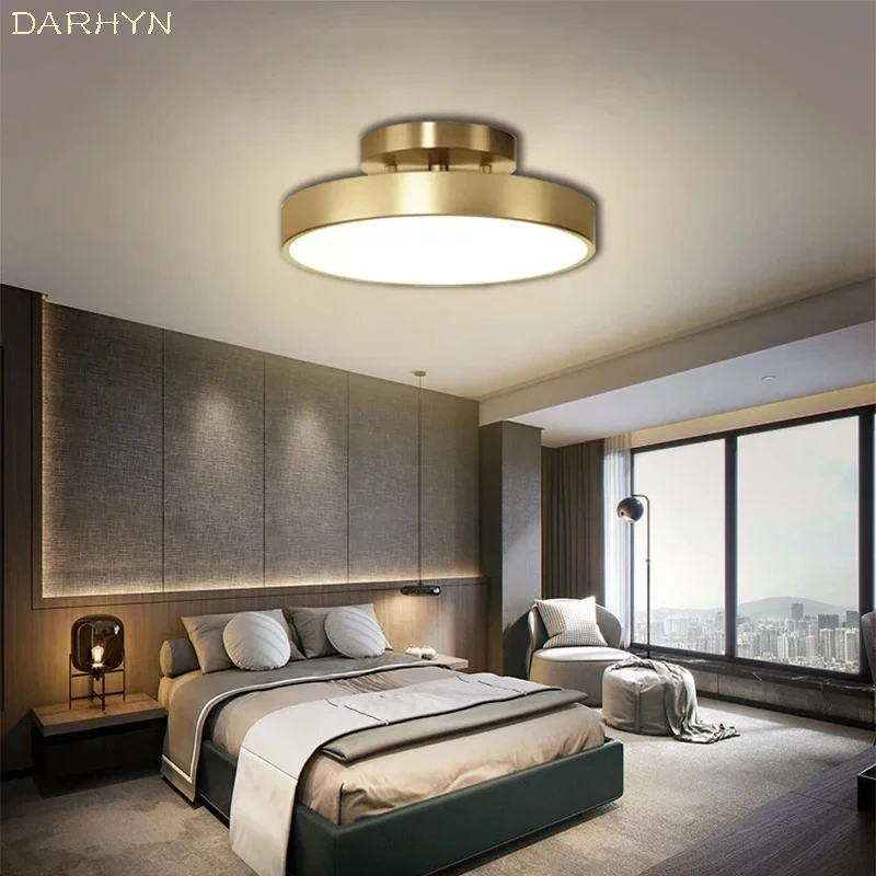 

Modern LED Ceiling Light Bedroom Lighting Lamp 15/20/30/40/50cm Disc Black Gold Copper Lights Bedroom Living Rooms Aisle Fixture