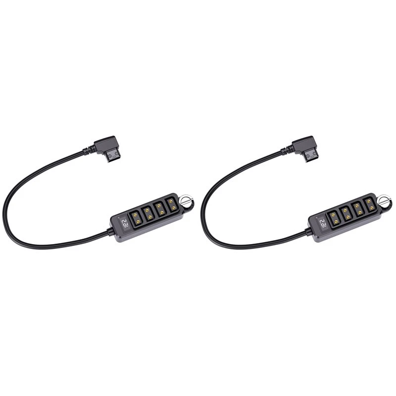 BAAE 2X D-Tap Splitter Cable 1 To 4 Port D-Tap Female Power Hub Adapter For V-Mount Camera Batteries P-Tap Power Supply