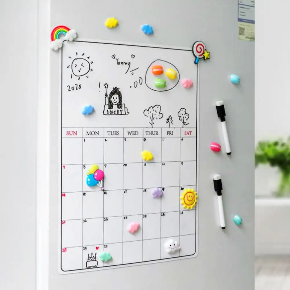 A3 Size Magnetic Dry Erased Refrigerator Whiteboard Kitchen Fridge Calendar Message Board Student Kids Monthly Planner Board