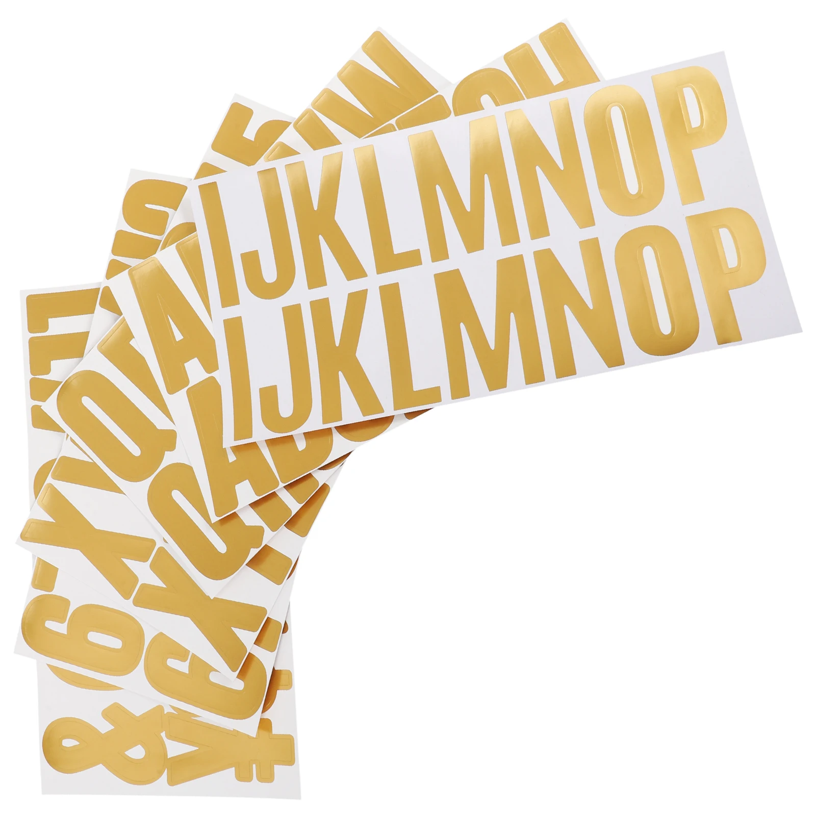 

Letter Stickers 6 Sheets Gold Foil Waterproof Adhesive Door House Numbers Mailbox Decor Address Glitter Small Letters