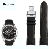 Genuine Leather Watch Strap for Tissot T035 Kutu T035627A T035407A Men Soft Comfortable Curved Wristband Watchband 22 23 24mm