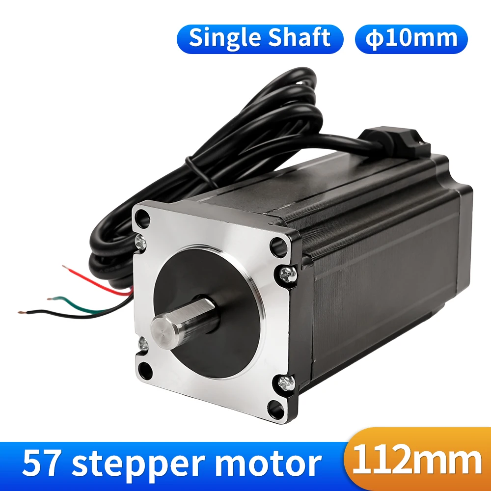 Nema23 112mm Single Shaft 10mm 57 Stepper Motor 57HS112 4.2A 2.8Nm 57BYGH 4 Lead for 3D Printer CNC Router Laser Engraver