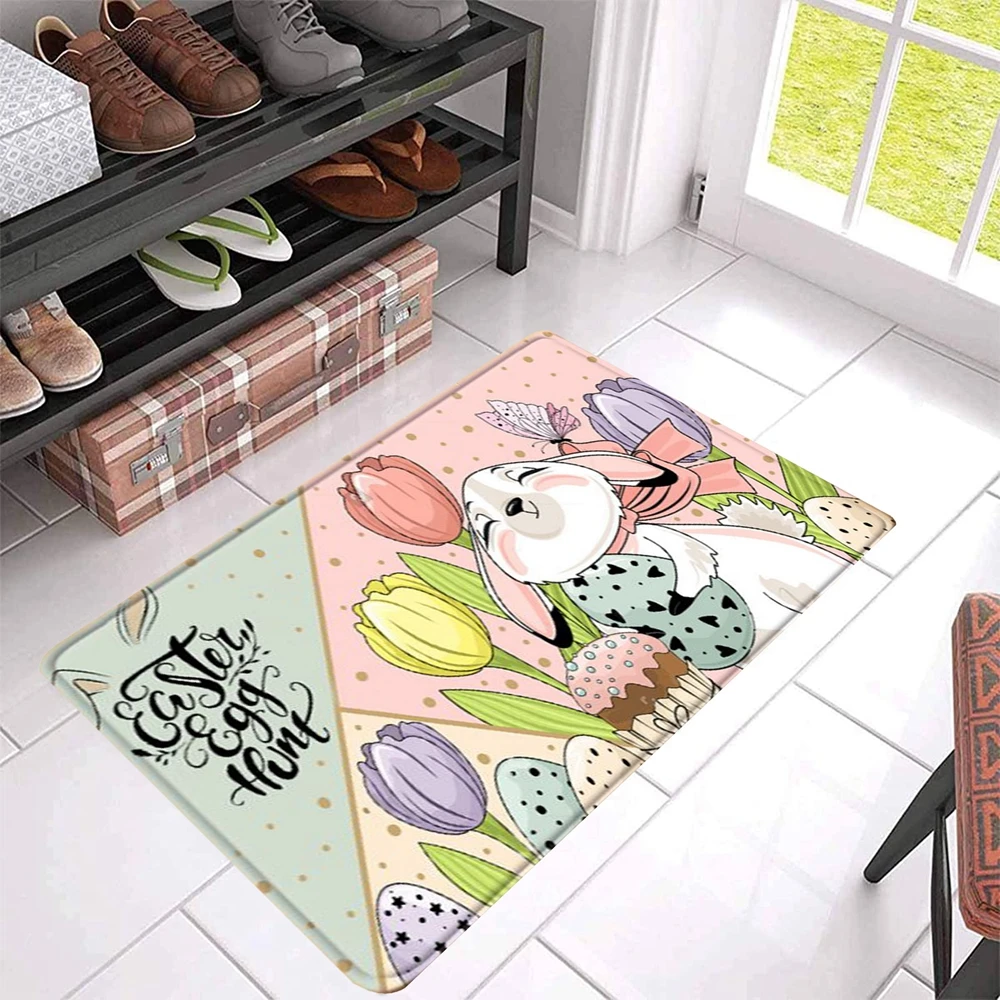 40*60cm Easter Entrance Doormats Non-slip Bedroom Living Room Decoration Floor Carpet Festival Kitchen Hallway Decor Products