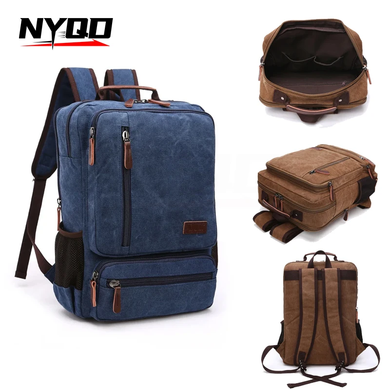 

Vintage Canvas Men Large Capacity Travel Shoulder Bag Men Large Capacity Backpacks Fashion Students Bag Male Laptop Backpack