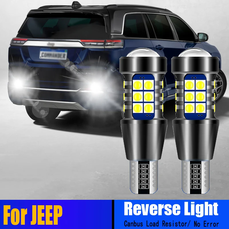 

2pcs Car T15 Canbus No Error LED Reverse Light 921 Bulbs W16W Backup Lamp For Jeep Compass Grand Cherokee Patriot Wrangler JK JL