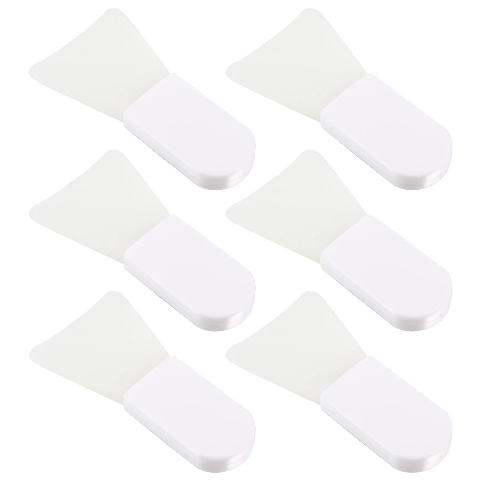 6Pcs Mini Facial Mask Brushes Short Handle Silicone Head Durable Makeup Stirring Tools for Face Care Mudpack Applications