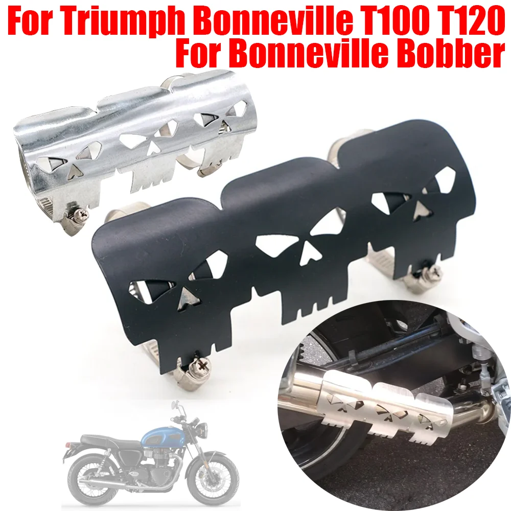 For Triumph Bonneville T100 T120 Bobber T 100 Trunxon Cafe Racer Accessories Exhaust Pipe Heat Shield Cover Muffler Protector