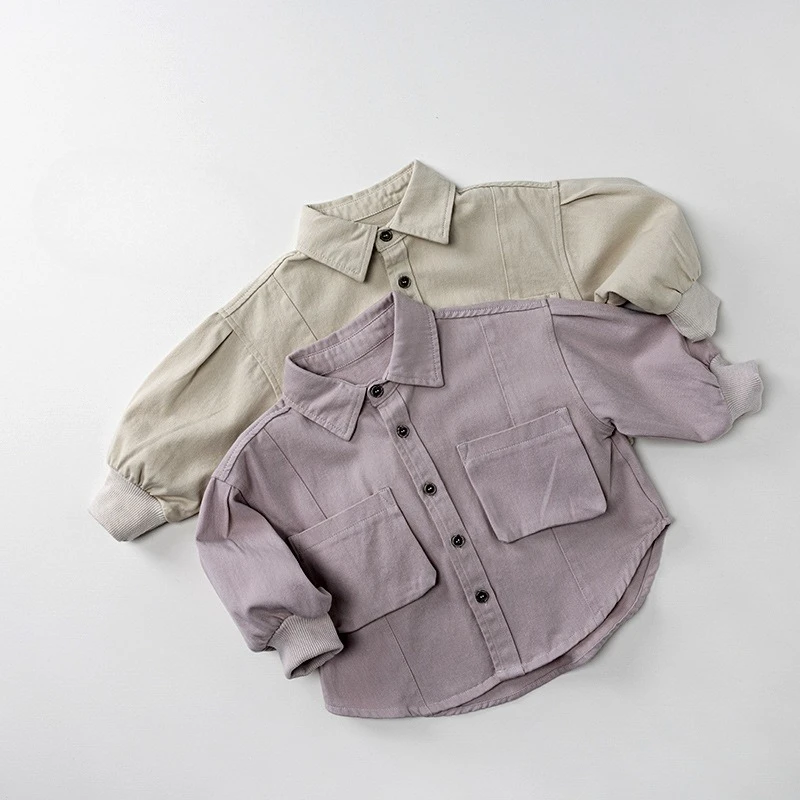 

2025 Autumn New Pure Cotton Long-sleeved Shirt High Breathable Children's Long-sleeved Shirt Boys and Girls All-match Tops Trend