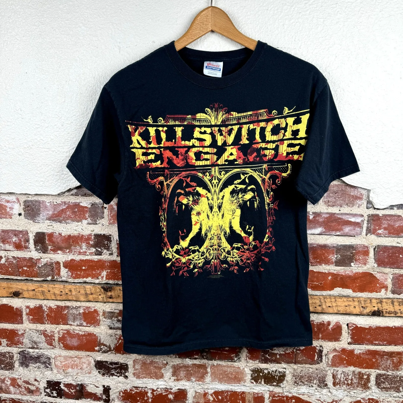 Винтажная футболка Killswitch Engage, черная, среднего размера, с коротким рукавом, в стиле Y2K, для фанатов метал-групп.