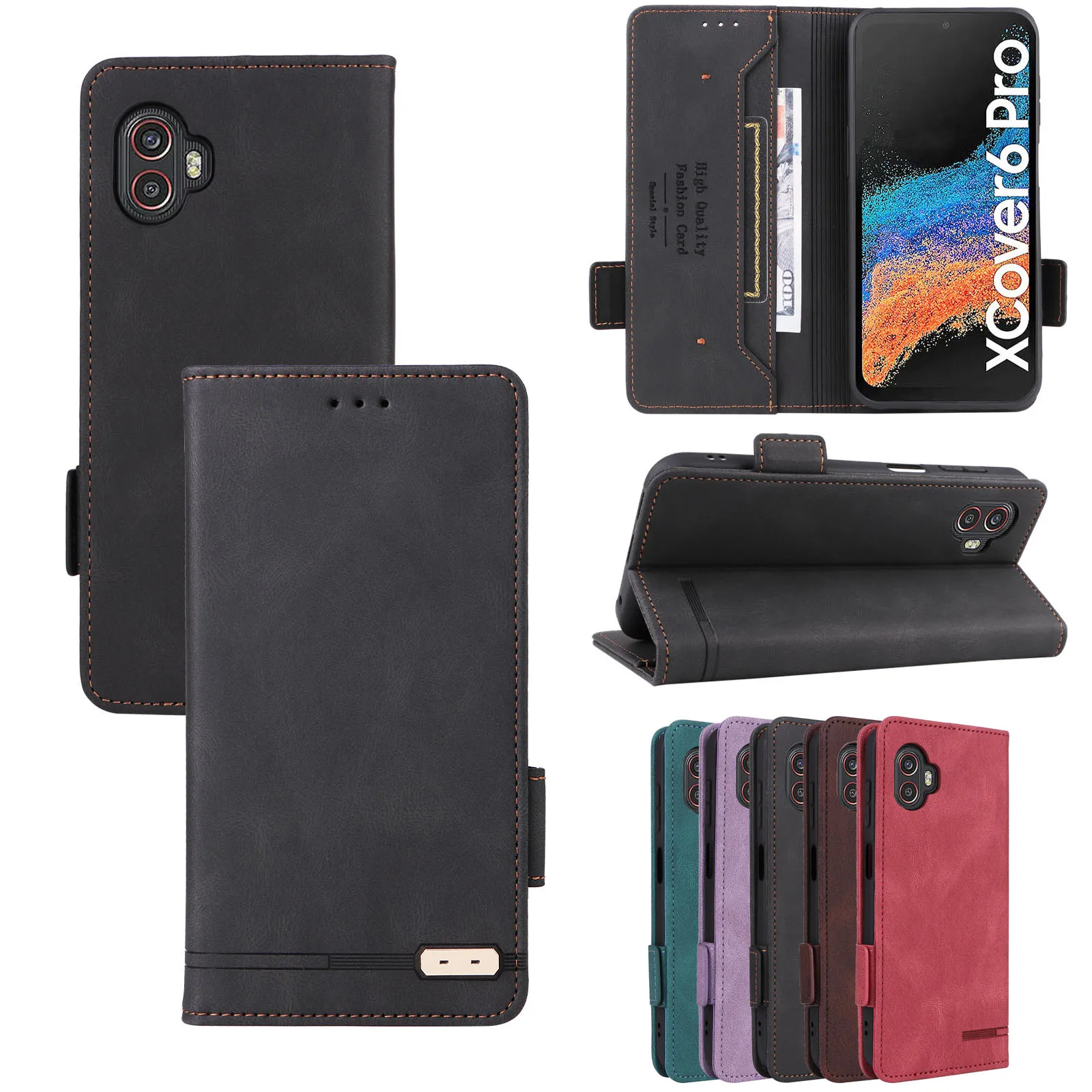 Für Samsung Galaxy Xcover Pro 6 Xcover6 Flip Fall Luxus Haut Leder Brieftasche Buch Volle Abdeckung Für Samsung Xcover Pro 2 telefon Taschen