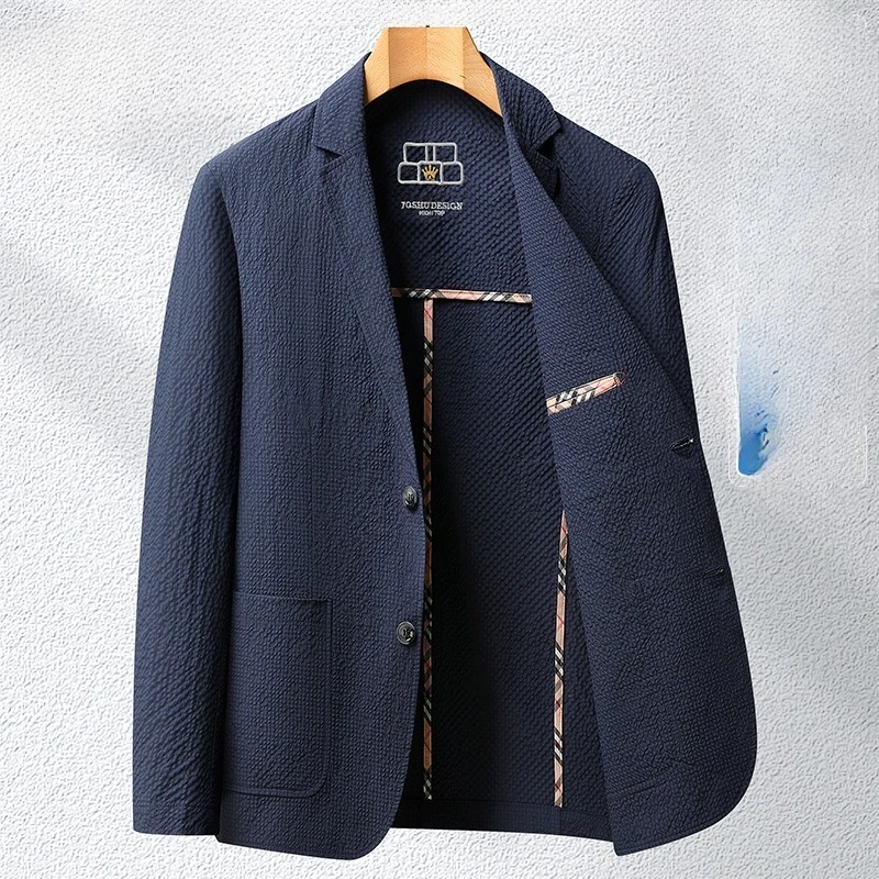 Men Suits Single Breasted Blazer Turn Down Collar Blazers Spliced Outerwear Long Sleeve Cardigan Loose Sun Protection Casual