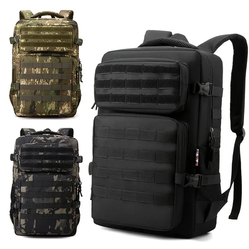 Imagen 1 del producto Mochilas tácticas, mochila de camuflaje para hombre, mochila para senderismo y acampada, mochila para deportes al aire libre multicapa de gran capacidad