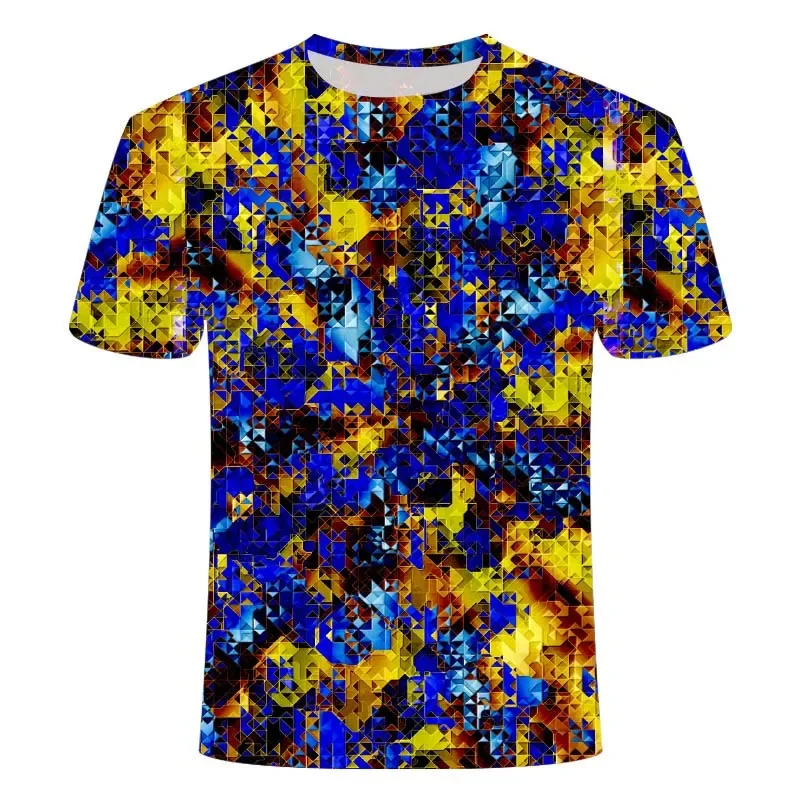 New T-shirts 3D printing colorful bizarre pictures summer top fashion clothing hip hop printing