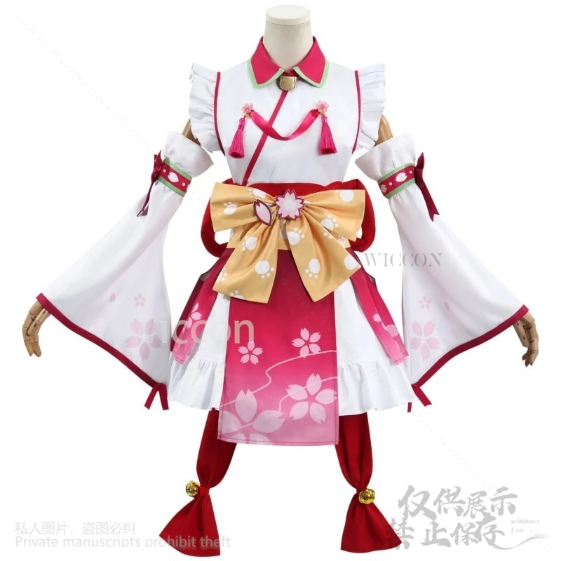 Sakura miko cosplay anime hololive holo vtuber traje japonês quimono vestido lolita para o natal dia das bruxas meninas personalizado