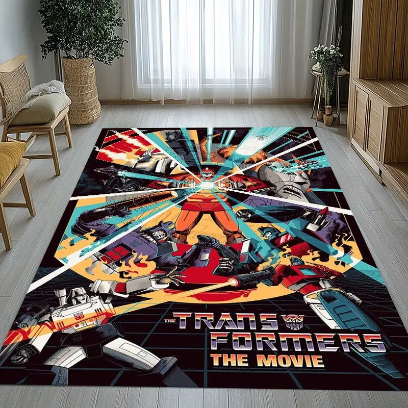 Retro Autobots Transformers Optimus Prime Area Rug,Soft Non-Slip Carpet Mat for Living Room Bedroom,Sofa Floor Rug,Home Decor