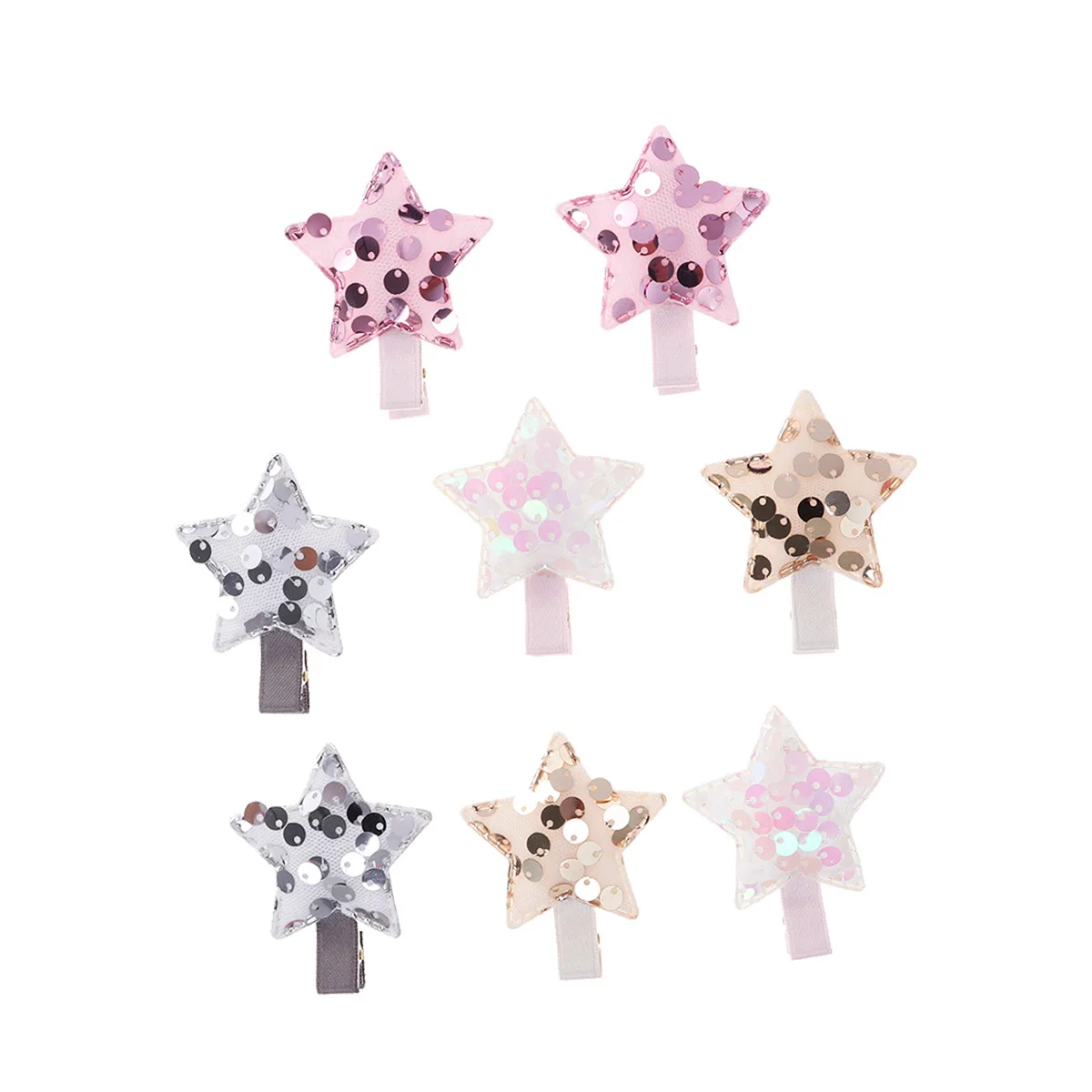 

8Pcs Sequin Star Hair Clips Bling Colorful Hairpins for Girls Kids Toddlers Trendy Accessories Kids Hair Clips