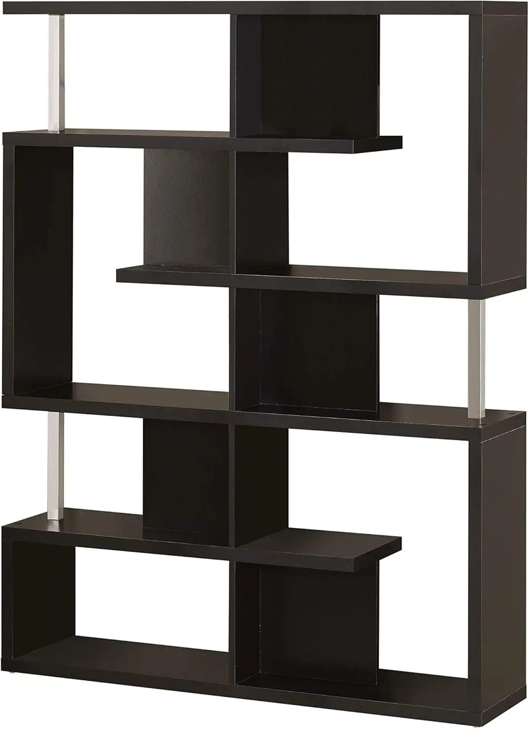 5-Tier Bookcase Black and Chrome, 11.25